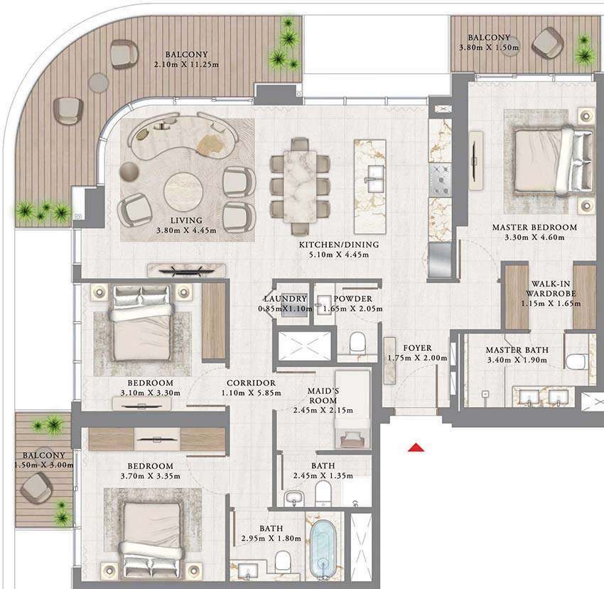 Emaar-Beachfront-Seapoint-Floor-Plans