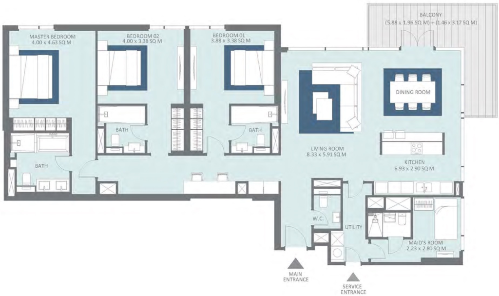 Bluewater-residance 3 br